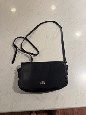 Classic Black Leather Crossbody Bag